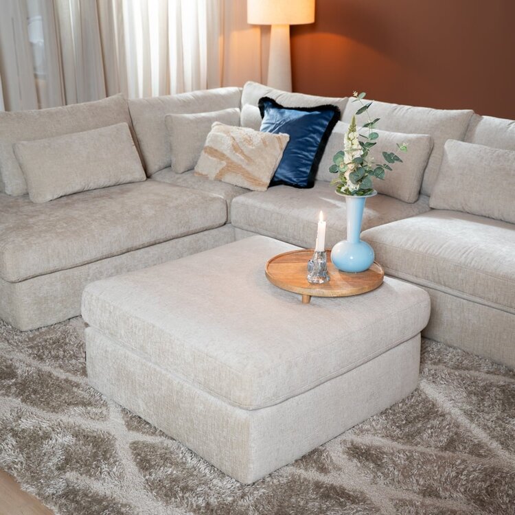 Pouf Kyle en chenille sand