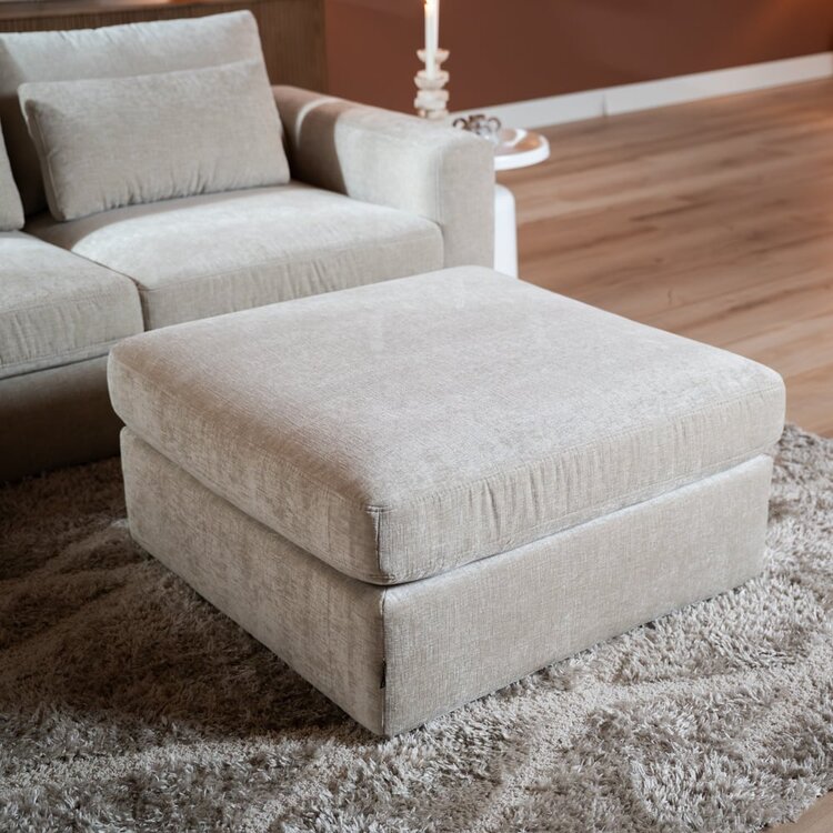 Pouf Kyle en chenille sand