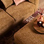 Pouf Kyle en chenille jaune ocre