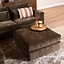 Pouf Kyle en chenille mocha