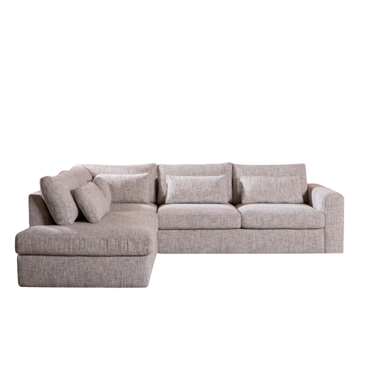 Canapé d’angle Kyle gauche chenille sand grey