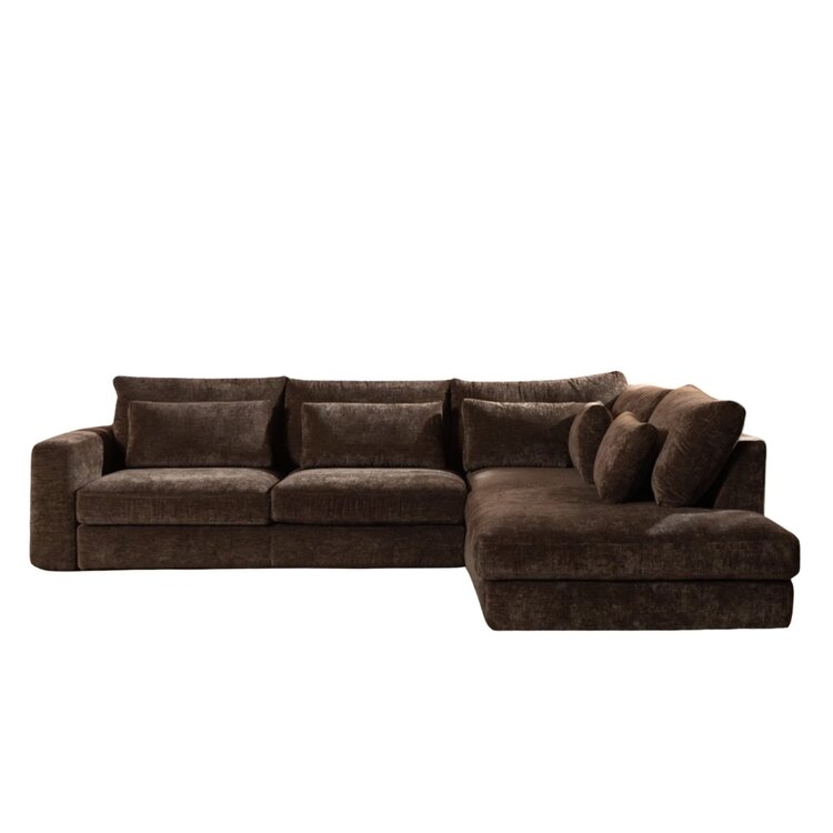 Canapé d’angle Kyle droit chenille mocha