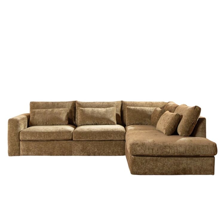 Canapé d’angle Kyle droit chenille vert