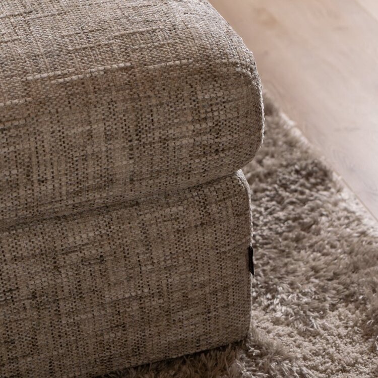 Pouf Kyle en chenille sand grey