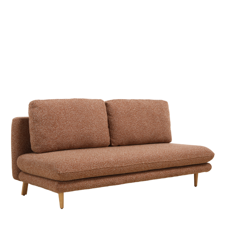 Canapé-lit 2 places Lauri terracotta Bouclé Mélange