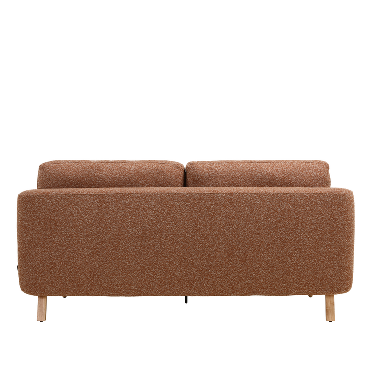 Canapé-lit 2 places Lauri terracotta Bouclé Mélange