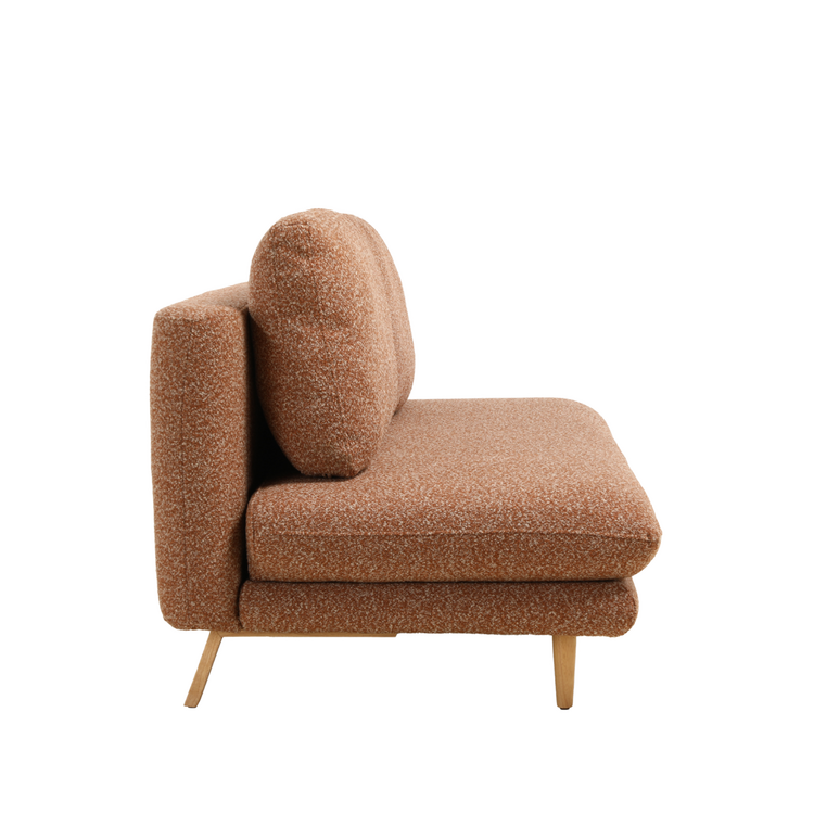 Canapé-lit 2 places Lauri terracotta Bouclé Mélange
