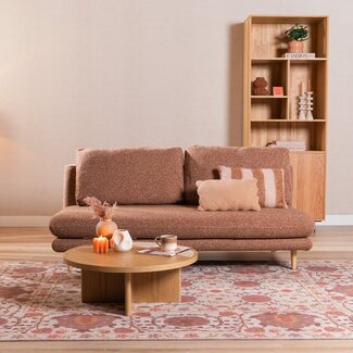 Canapé-lit 2 places Lauri terracotta Bouclé Mélange