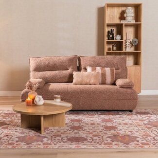 Canapé-lit 2 places Jona terracotta Bouclé Mélange