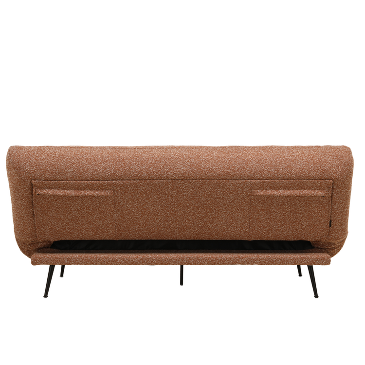 Canapé-lit 1 place Mira terracotta en bouclé mélangé