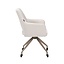 Chaise de salle à manger à roulettes Mona tissu chiné beige