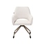 Chaise de salle à manger à roulettes Mona tissu chiné beige