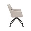 Chaise de salle à manger sur roulettes Mexx tissu chiné off white/brun