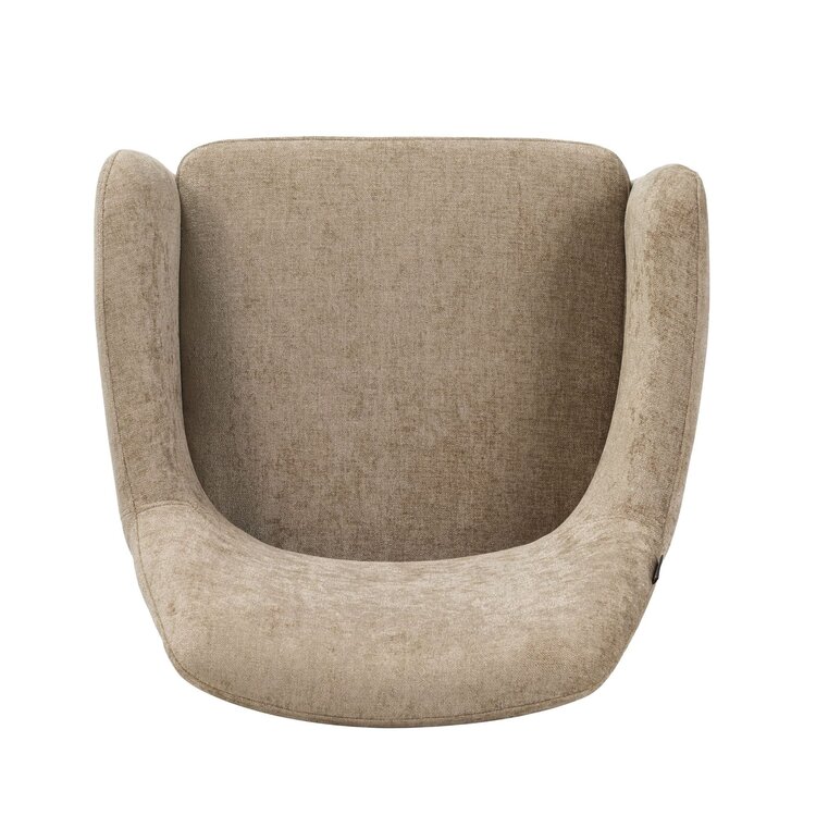 Chaise de salle à manger à roulettes Mexx velours taupe