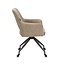 Chaise de salle à manger à roulettes Mexx velours taupe