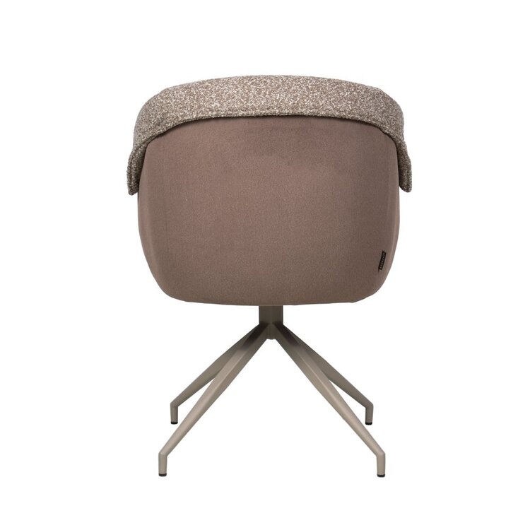 Chaise de salle à manger Riley pivotante bouclé brun