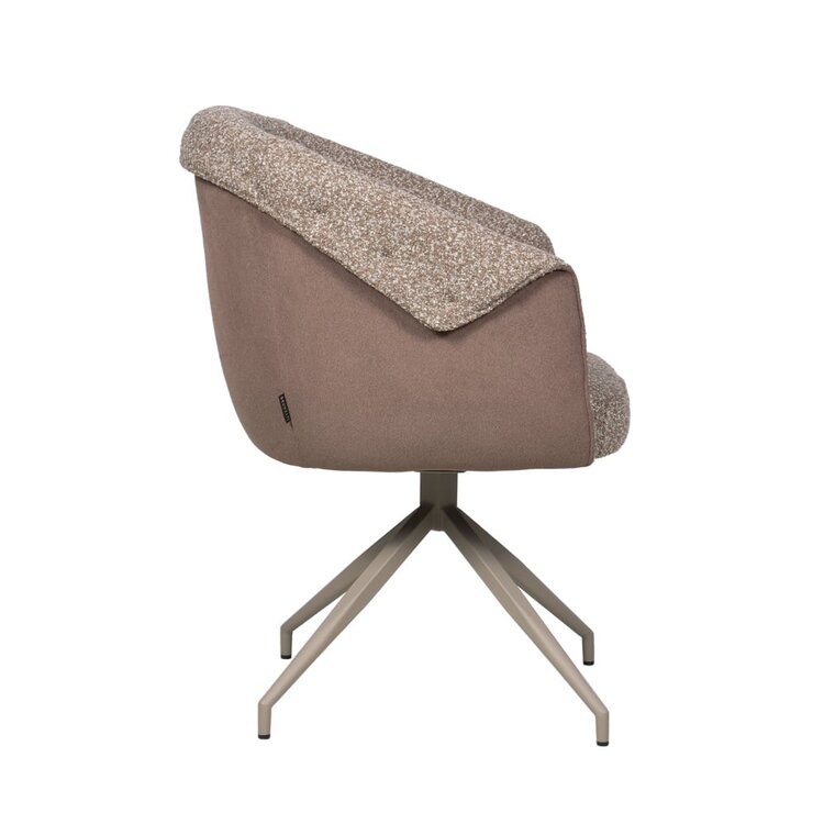 Chaise de salle à manger Riley pivotante bouclé brun