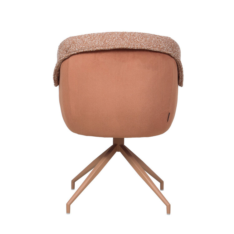 Chaise de salle à manger Riley pivotante bouclé terracotta