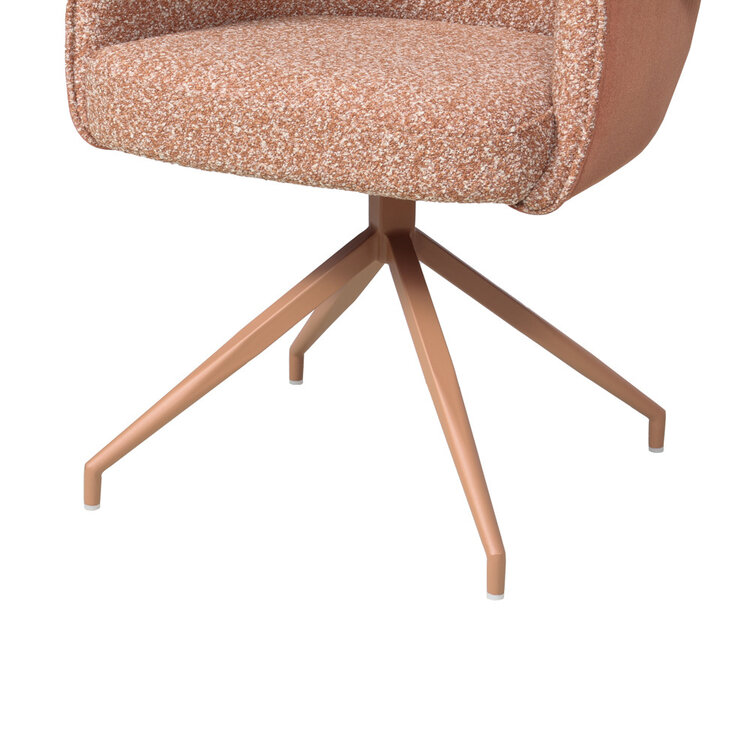 Chaise de salle à manger Riley pivotante bouclé terracotta