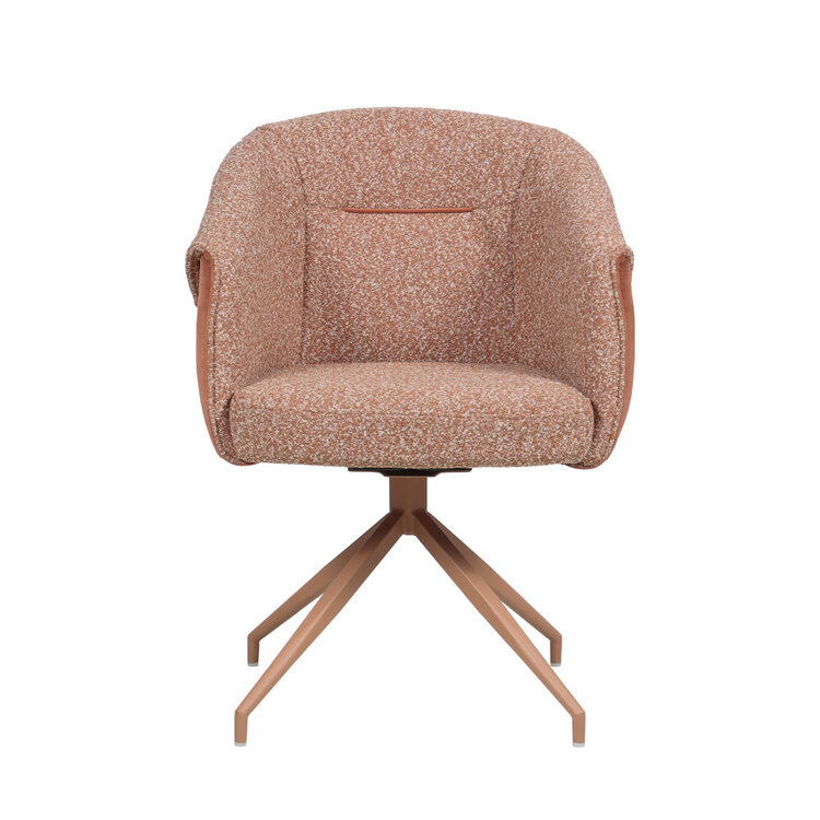 Chaise de salle à manger Riley pivotante bouclé terracotta