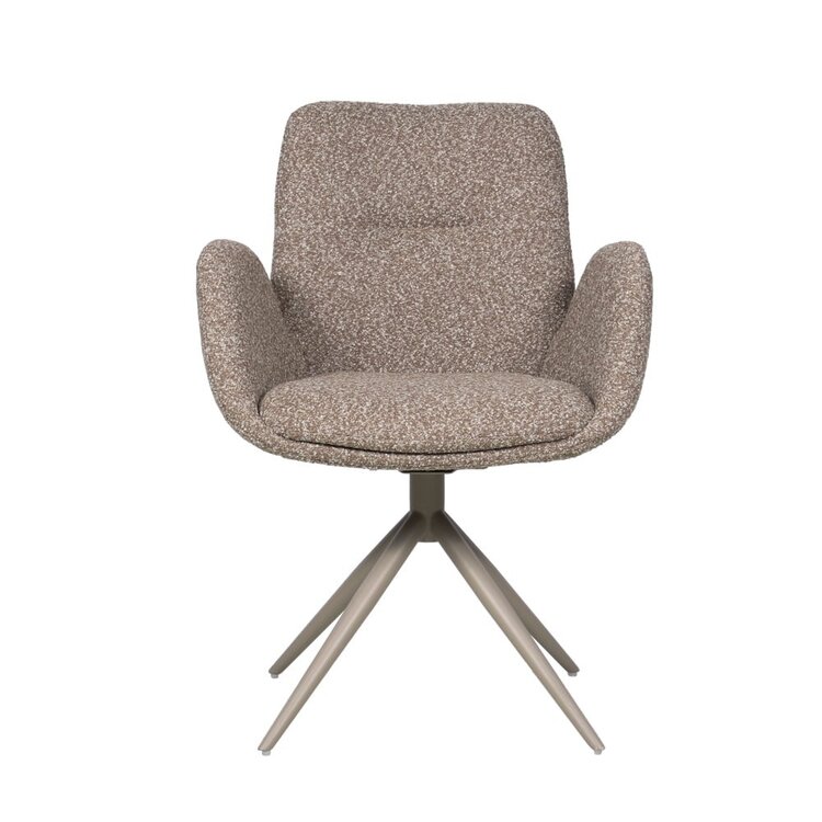 Chaise de salle à manger Alex pivotante bouclé brun