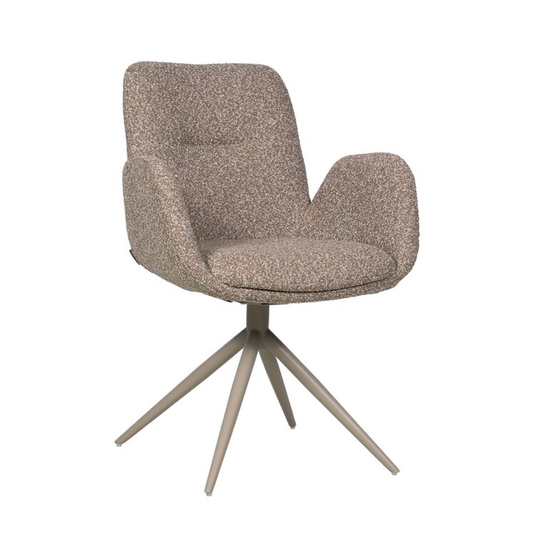 Chaise de salle à manger Alex pivotante bouclé brun