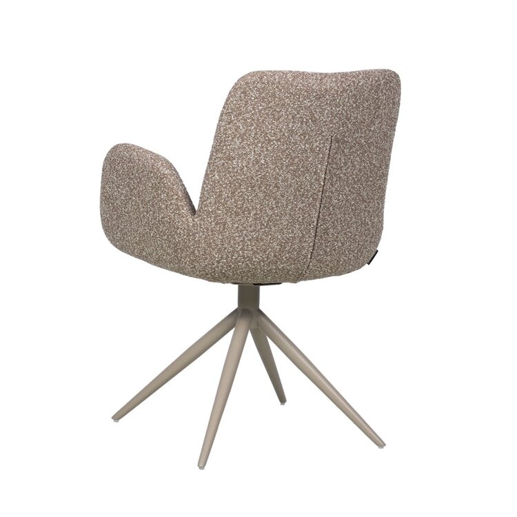 Chaise de salle à manger Alex pivotante bouclé brun