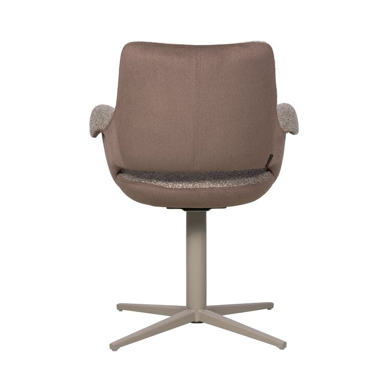 Chaise de salle à manger Jules pivotante bouclé brun