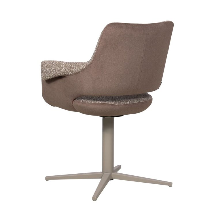 Chaise de salle à manger Jules pivotante bouclé brun