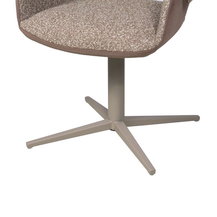 Chaise de salle à manger Jules pivotante bouclé brun