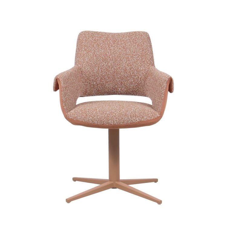 Chaise de salle à manger Jules pivotante bouclé terracotta
