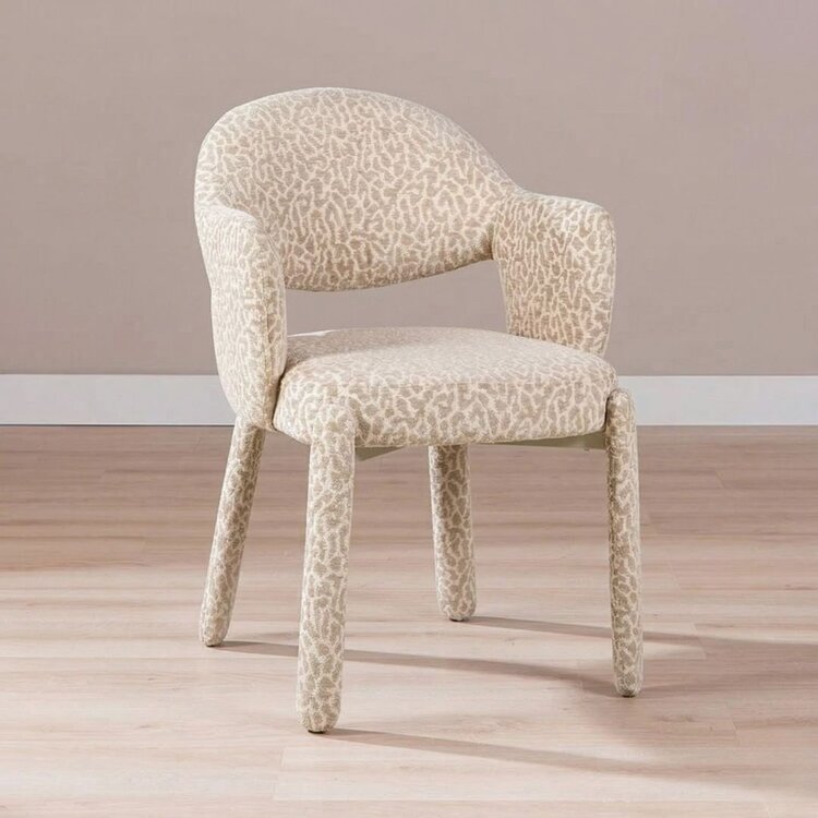 Chaise de salle à manger Leo taupe leopard