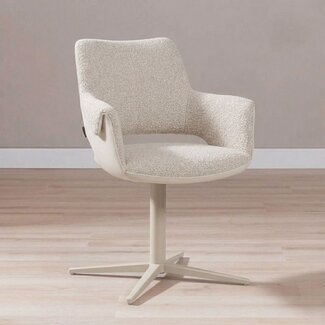 Chaise de salle à manger Jules pivotante bouclé taupe