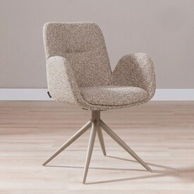 Chaise de salle à manger Alex pivotante bouclé brun