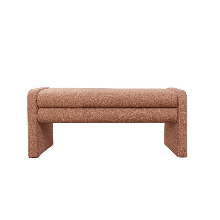 Banc de salle à manger Neil bouclé terracotta 100 cm