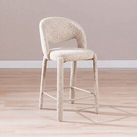 Tabouret de bar Leo taupe leopard 70 cm