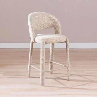 Tabouret de bar Leo taupe leopard 70 cm