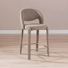 Tabouret de bar June bouclé brun 70 cm
