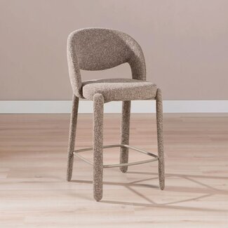 Tabouret de bar June bouclé brun 70 cm