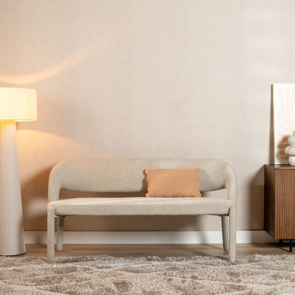 Banc de salle à manger June bouclé taupe 160 cm