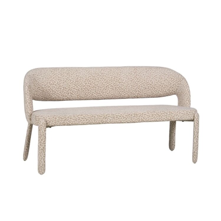 Banc de salle à manger Leo taupe leopard 160 cm