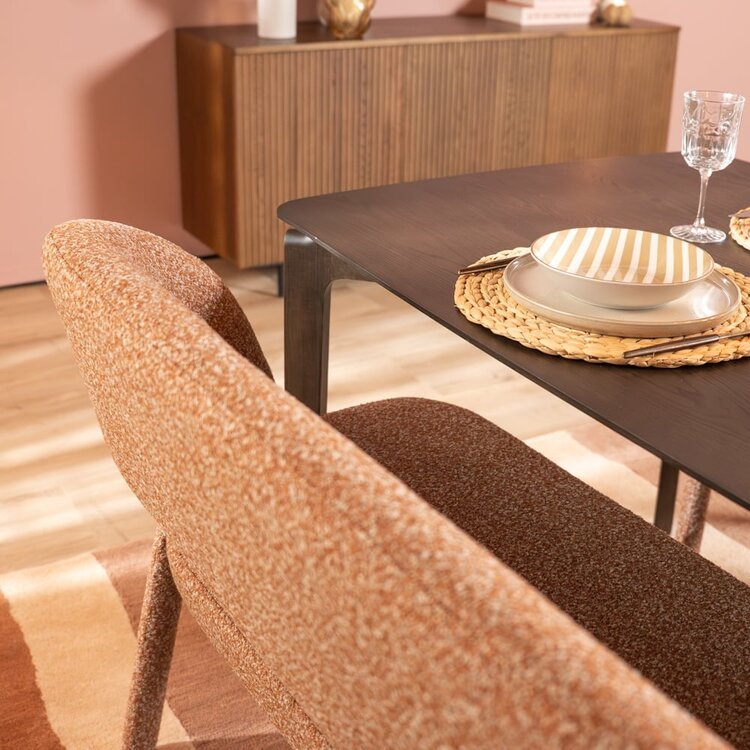 Banc de salle à manger June bouclé terracotta 160 cm