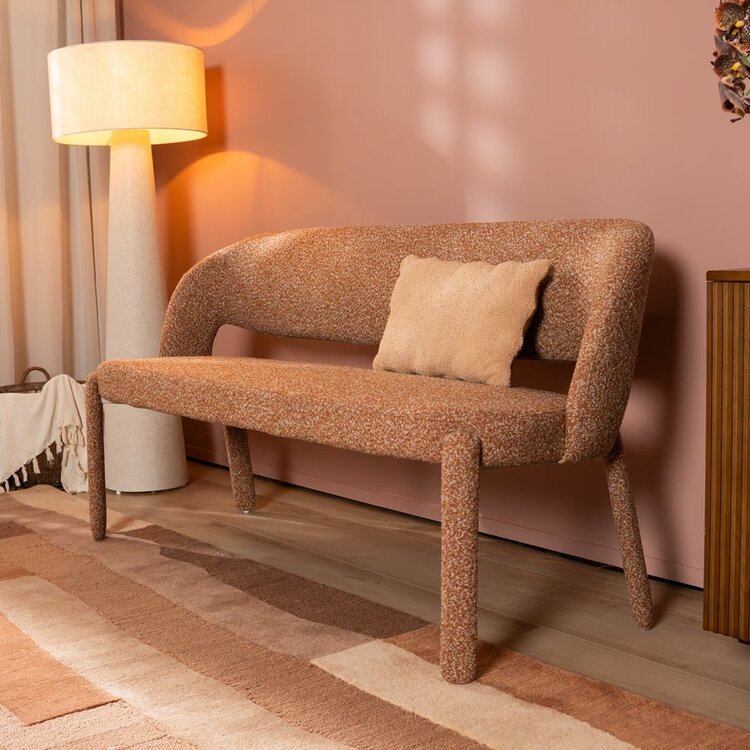 Banc de salle à manger June bouclé terracotta 160 cm