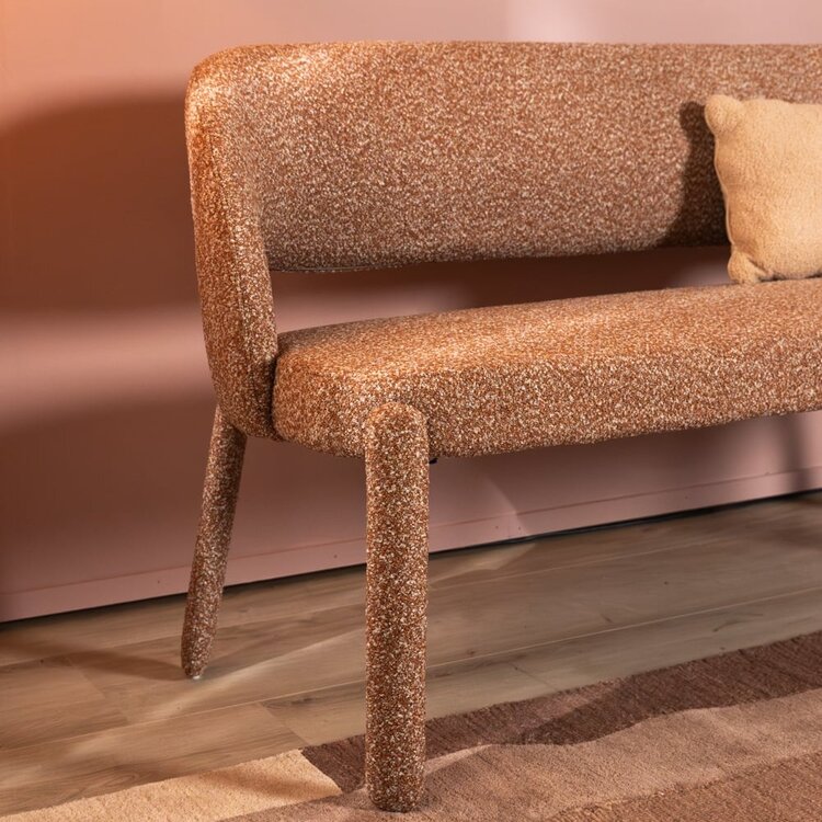 Banc de salle à manger June bouclé terracotta 160 cm