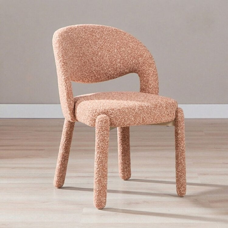 Chaise de salle à manger Dean bouclé terracotta