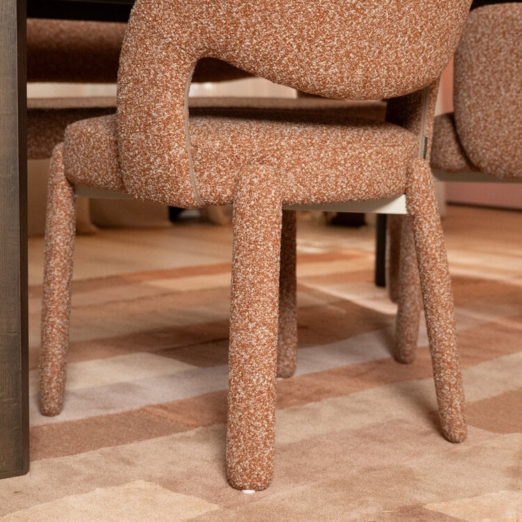 Chaise de salle à manger Dean bouclé terracotta