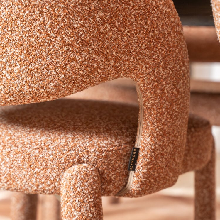 Chaise de salle à manger Dean bouclé terracotta