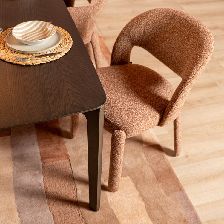 Chaise de salle à manger Dean bouclé terracotta