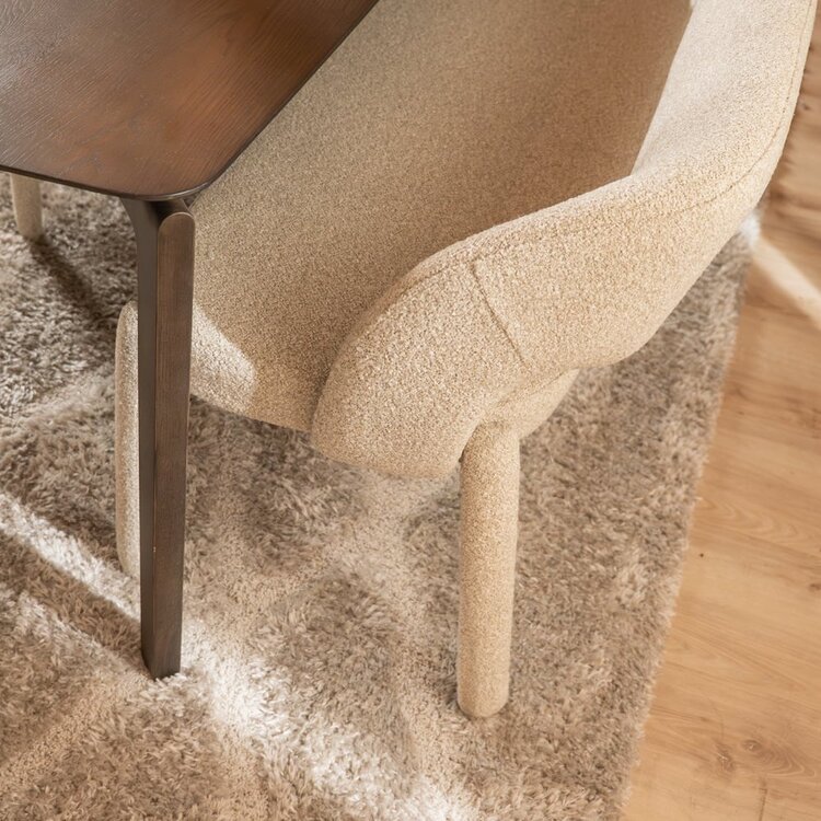 Banc de salle à manger June bouclé taupe 160 cm