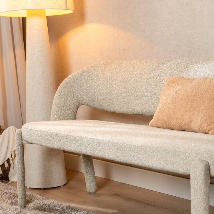 Banc de salle à manger June bouclé taupe 160 cm